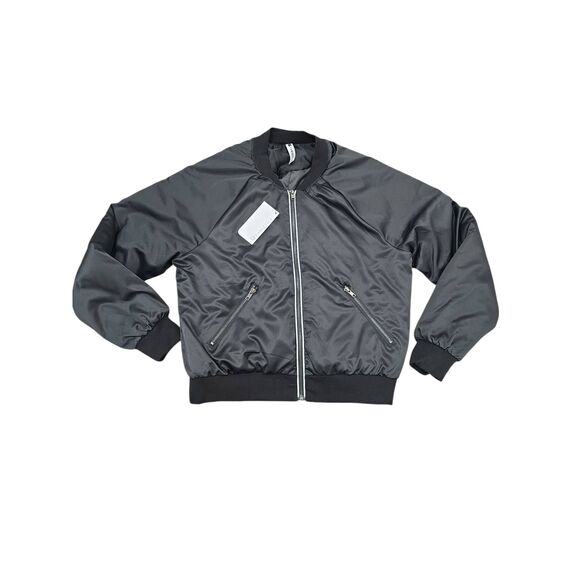 Fabletics Electra Puffy Bomber Jacket Black Size XL 14–16 Women’s NWT Lightweigh - Picture 4 of 10